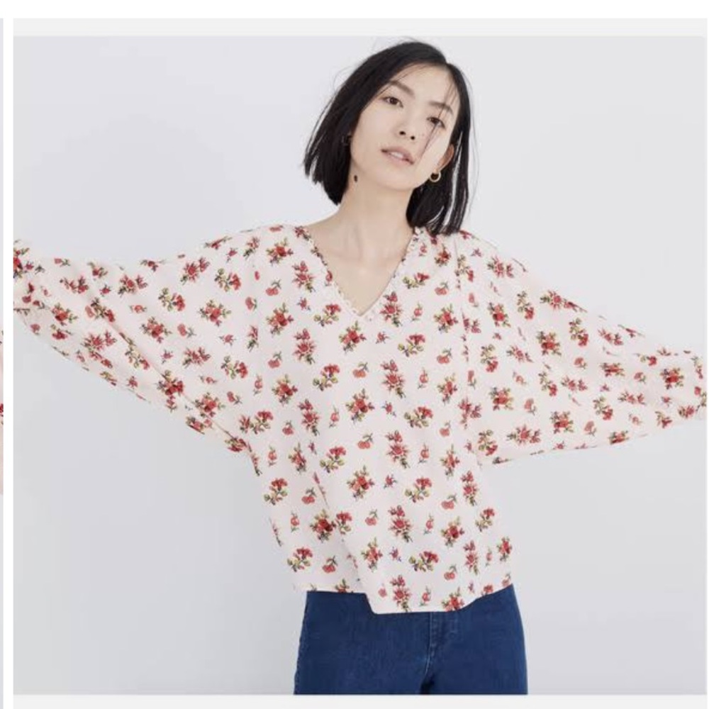 Pink flower blouse